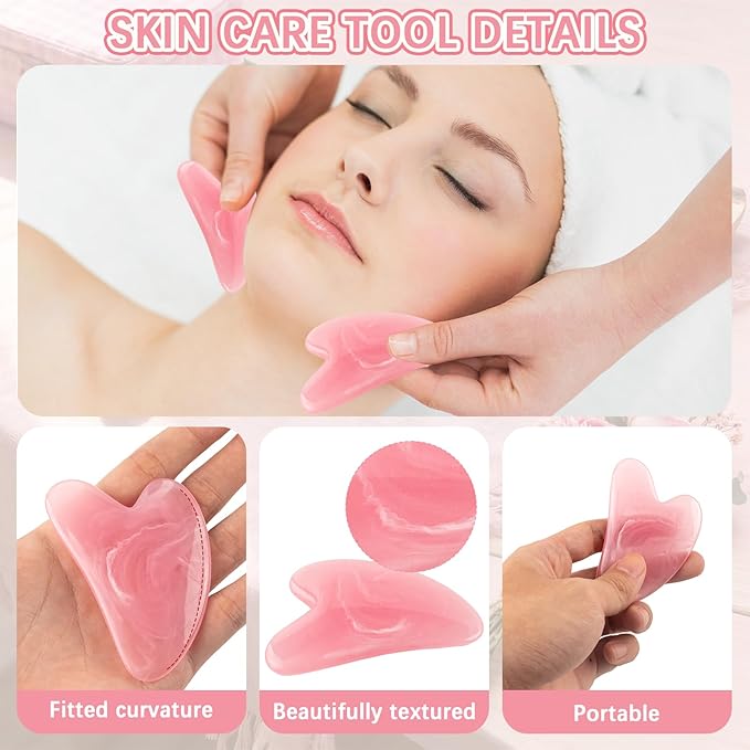 30 Pcs Gua Sha Facial Tool Resin Gua Sha Massage Tool Heart Shaped Guasha Stone Guasha Board for Face Body Skin Massage Spa Acupuncture Prevent Wrinkles