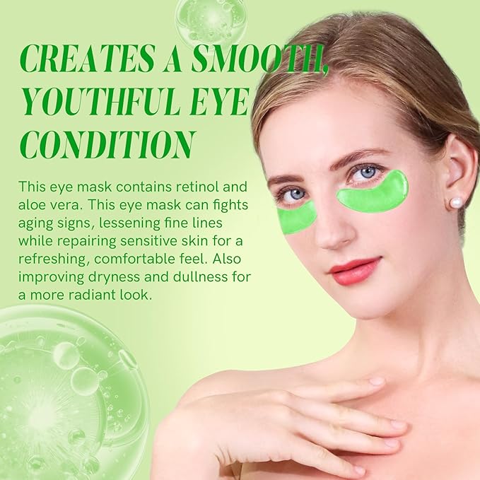 PEAUAMIE Under Eye Patches with Retinol and Aloe Vera Eye Mask for Dark Circles and Puffiness, Face Mask Skin Care Products 30 Pairs