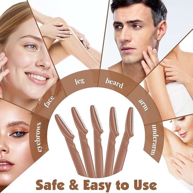 88 Pack Eyebrow Razors & Face Razors for Women – Terracotta Color Dermaplane Razors for Women & Men in Storage Jar, Safe Facial Shaver with Covers, Ideal Stocking Stuffer