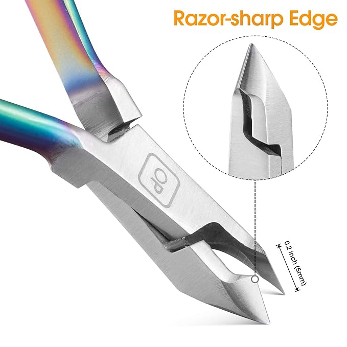 Cuticle Trimmer-opove Cuticle Remover Cuticle Nipper Professional Stainless Steel Cuticle Cutter Clipper Durable Pedicure Manicure Tools for Fingernails and Toenails,X7 mini Color Gradient