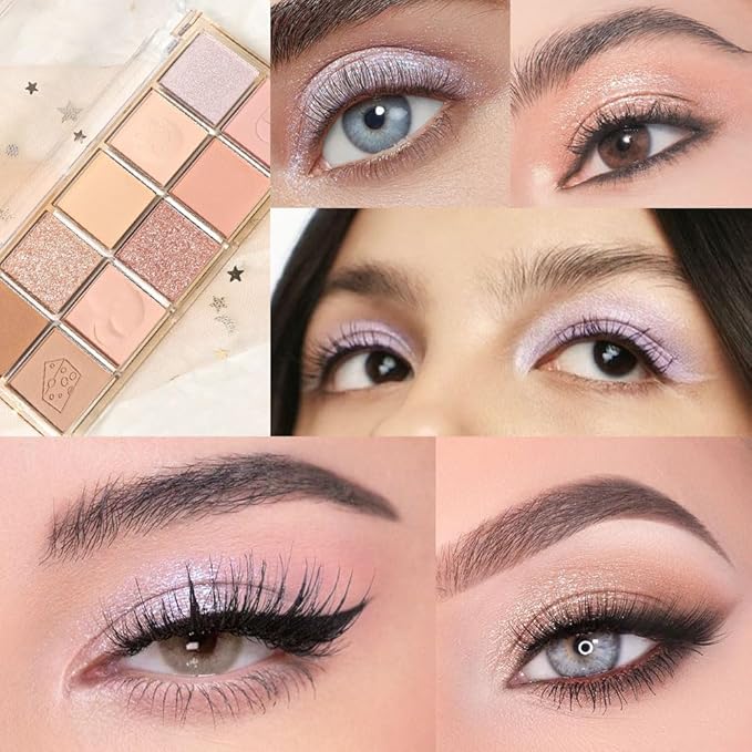 ORANOT 10Colors Nude Pink Rose Gold Colorful Eyeshadow Palette Makeup,Natural Neutral Eye Shadow,Naturing-Looking Long Lasting Waterproof Blendable Hypoallergenic Suitable for Beginners