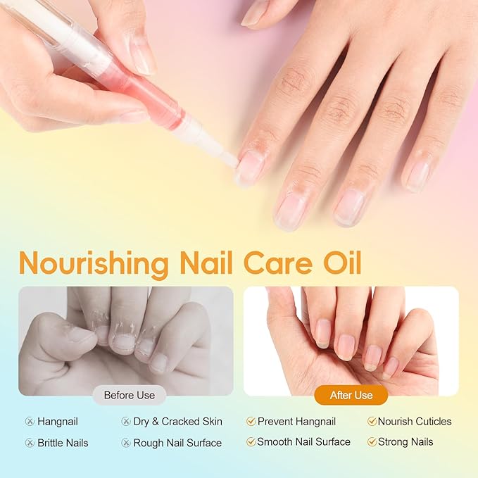 COSCELIA 8pcs Cuticle Oil Pen Bulk for Nails Polish Repair Pen Nail Nourishment Polish with Vitamins to Nourish and Moisturize Skin for Cuticle Nail Care