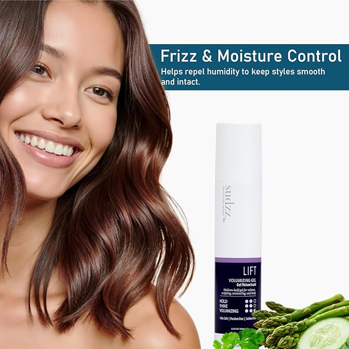 SUDZZFX LIFT Volumizing Gel, 8.5 Fl Oz (Formerly Zephyr) – Spray for Fine Hair Shine & Medium Hold – Thickening Formula for Men & Women