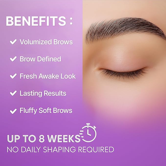 At Home Brow Lamination Kit - DIY Eyebrow Lamination Kit Professional Eye Brow Perm Kit Instant DIY Eyebrow Lift Kit for Fuller Thicker Brows Lasts For Upto 8 Weeks