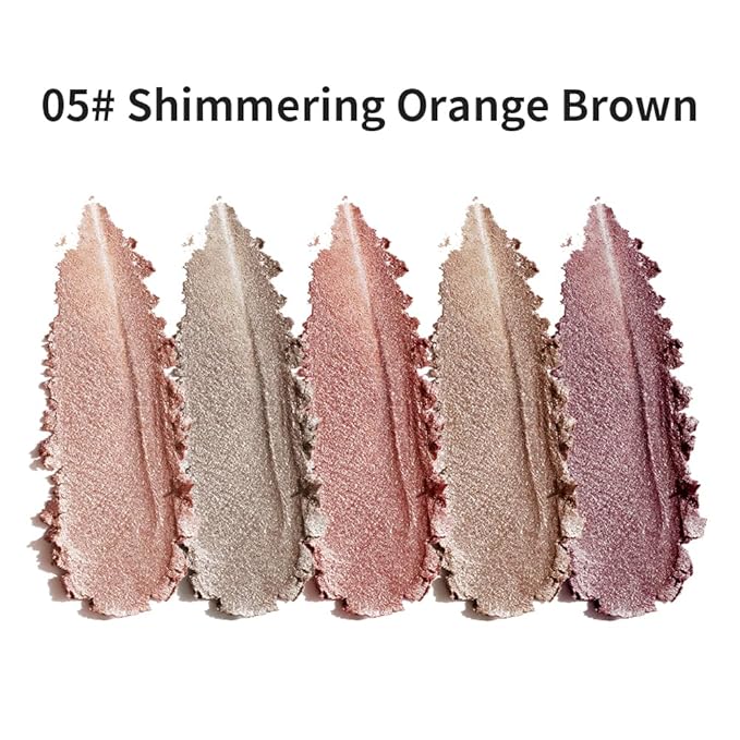 5 Color Eyeshadow Palette, Matte and Shimmer Powder Makeup, Highly Pigmented Blendable Shadows, Long-Lasting Waterproof, Natural Nude Brown Pink Shades C05
