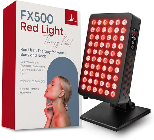Red Light Therapy for Body & Face - FSA Eligible - 660nm & 850nm Infrared Red Light Therapy Panel for Skin, Muscles & Recovery – Full-Body LED Light Therapy Device with Stand