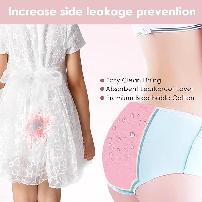 First Period Kit for Girls 9-12,Thoughtful First Period Gift,Tween Period Starter Kit with Spare Underwear, Wipes,Period Knowledge Cards and More. (Milk apricot white)