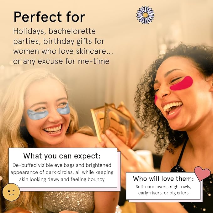 grace & stella Award Winning Under Eye Mask Reduce Dark Circles, Puffy Eyes, Undereye Bags, Wrinkles, Gel Under Eye Patches, Valentines Day Gifts for Him - Vegan Eye mask (24 Pairs, Blue)