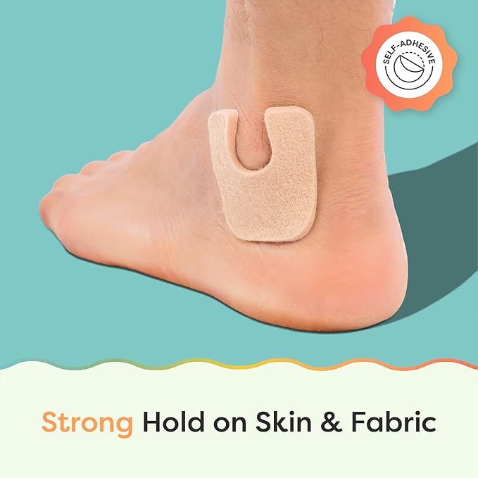 ZenToes U-Shaped Felt Callus Pads | Protect Calluses from Rubbing on Shoes | Reduce Foot and Heel Pain | Pack of 24 | 1/8” Self-Stick Pedi Cushions