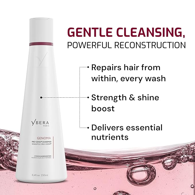Ybera BOND REPAIR HAIR TREATMENT Genoma Pro-Geno Shampoo, Moisturizing Shampoo that works as Hydrating Shampoo as well, Ideal for Damaged Hair, Professional Hair Repair Formula, 250ml