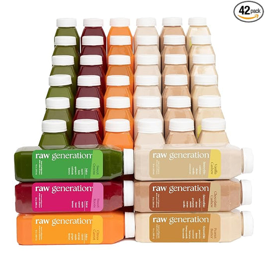 Raw Generation Protein Juice Cleanse (7-Day) – Juice & Smoothie Cleanse for Lean Muscle and Weight Loss | Workout Support, Reduced Bloating & Energy Boost