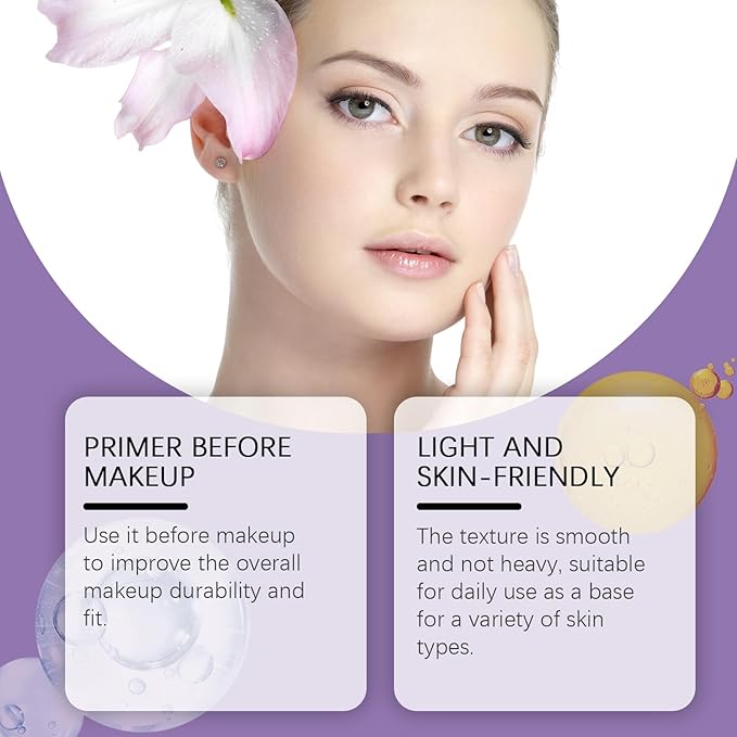 Ivory White Firming Primer, Brightens and Evens Skin Tone, Pore-Minimizing, Long-Lasting Makeup Base