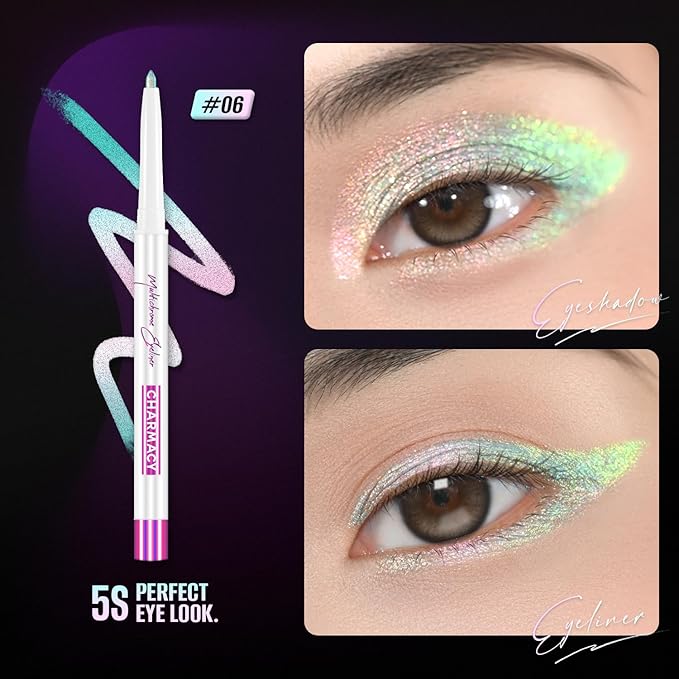 CHARMACY Chameleon Eyeliner Gel Pen, Color Changing Eyeliner, Long-Lasting, Waterproof & Smudge-Proof Formula, Metallic & Shimmer Shades for Creative Makeup, Easy Application (B02)
