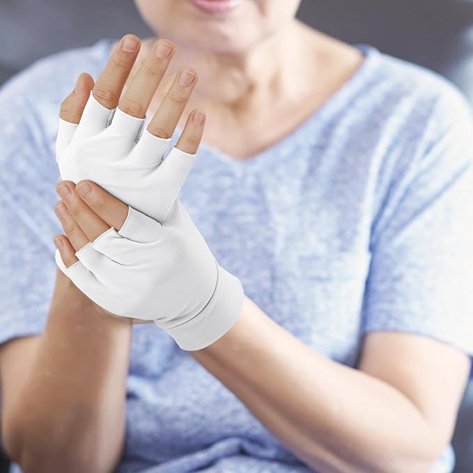 3 Pairs Elderly Skin Thin Protector Gloves Tone Fingerless Gloves Bruise Abrasion Protective to Cover Bruising