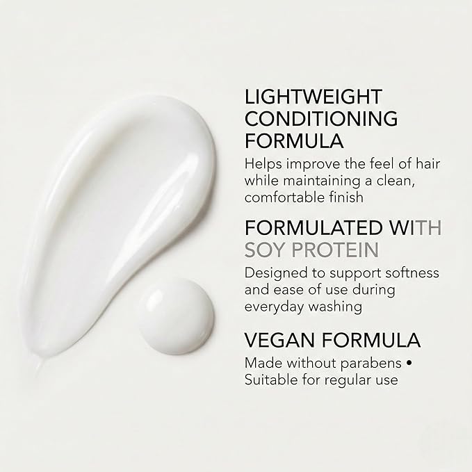 Professional Lightweight Volumizing Conditioner for Fine Hair – Soy Protein Formula for Volume, Softness & Shine, Detangling Care, Vegan & Paraben-Free