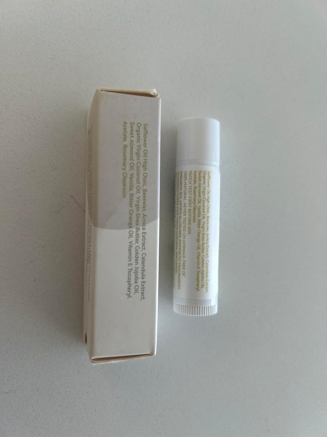 Organic Lip Treatment Balm with Shea Butter & Vanilla, 6 Pack, Ultra Hydrating Nourishing Barrier-Repair Lip Therapy Moisturizer for Dry, Sensitive, Aging Lips, Natural Skin Care, Women and Men