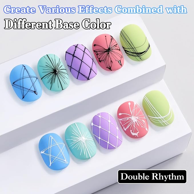 Double Rhythm 3D Nail Gel Solid Sculpting Gel for Nail Art Non-Sticky Hard Gel for Building Carving Molding Nail Extension Soak Off UV/LED Salon Home DIY 0.5 Oz (Spider Black)