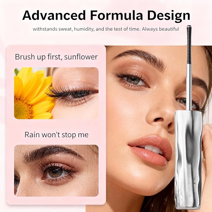 Eyelash Primer, Hydrofix Fiber Mascara, Volumizing & Lengthening - Waterproof Formula - Quick Drying - Black - 0.1 fl oz (1)