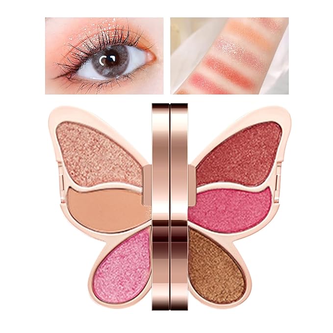 6 Color Eyeshadow, Makeup Eye Palette, Waterproof Matte Glitter, Highly Pigmented Eye Shadow, Colorful Cosmetic Set for Women Girls Daily Evening Party Professional Makeup Look