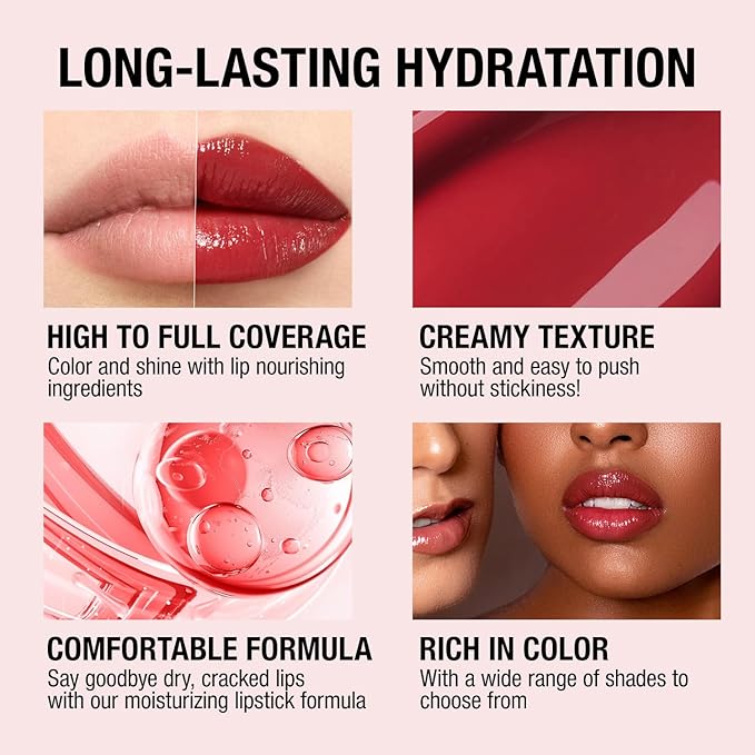 Jolilab 2 Colors Cream Texture Lip Gloss Set - Highly Pigmented,Hydrating, Moisturizing Makeup for Women(#11+12)