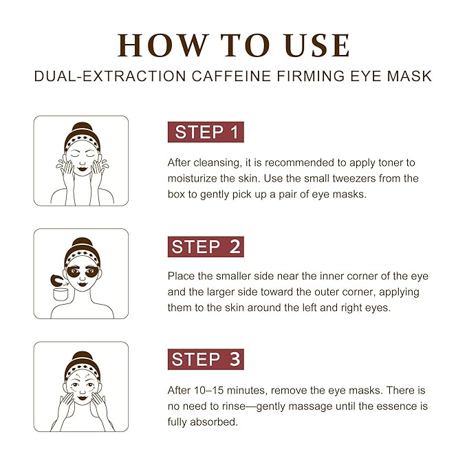 Ycz Under Eye Patches (30 Pairs) – Caffeine Eye Masks for Puffy Eyes, Dark Circles & Fine Lines, Depuffing, Hydrating & Wrinkle-Smoothing, 360° Full Eye Area Care, Birthday Gifts for Women