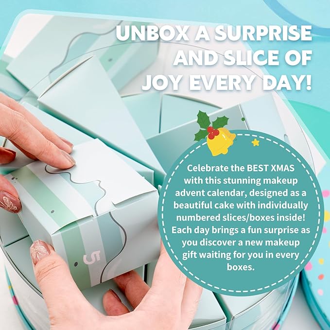 Color Nymph Kids Makeup Kit for Girl - 24 Days Beauty Mystery Box | Make Up Birthday Gift Set for Girls Ages 6-12, Makeup Gift Sets for Bday Countdown, Cosmetics Kit for Kids Teens #Mint Green