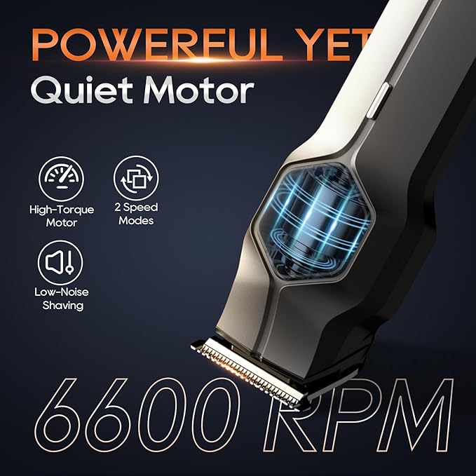 Beard Trimmer for Men, Magnetic Snap-on Replacement Heads & Charging Dock, IPX7 Waterproof Cordless Hair Clippers, Mens Grooming Kits for Mustache/Body/Face/Ear/Nose, Gray