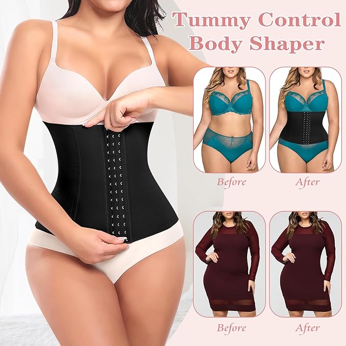 Werena Waist Trainer for Women Corset Shapewear Tummy Control Slimming Body Shaper Girdle Waist Cincher Belly Band