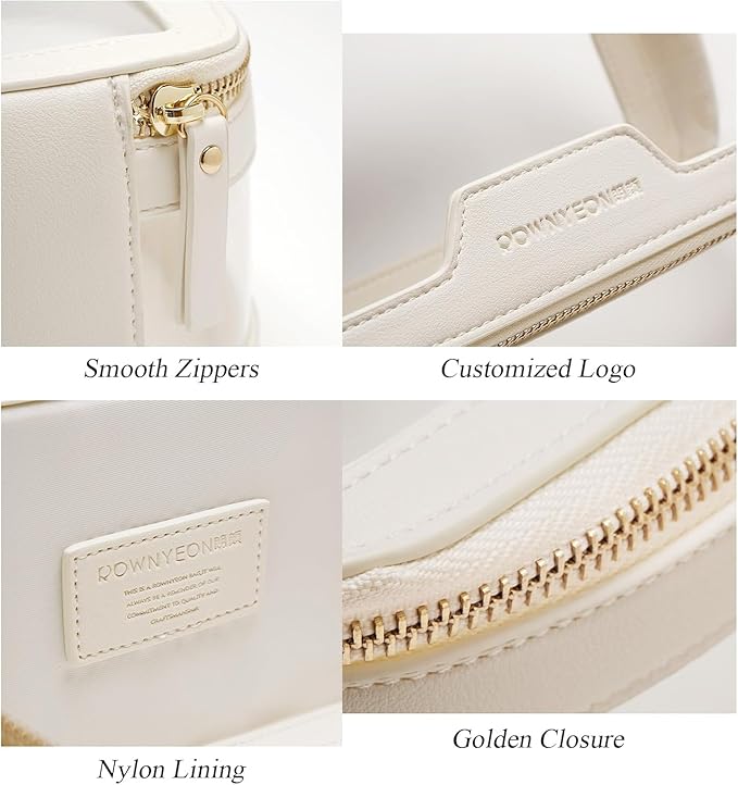 ROWNYEON Clear Makeup Case Toiletry Bag Multipurpose Travel Makeup Train Case Portable Cosmetic Organizer Transparent Storage Bag