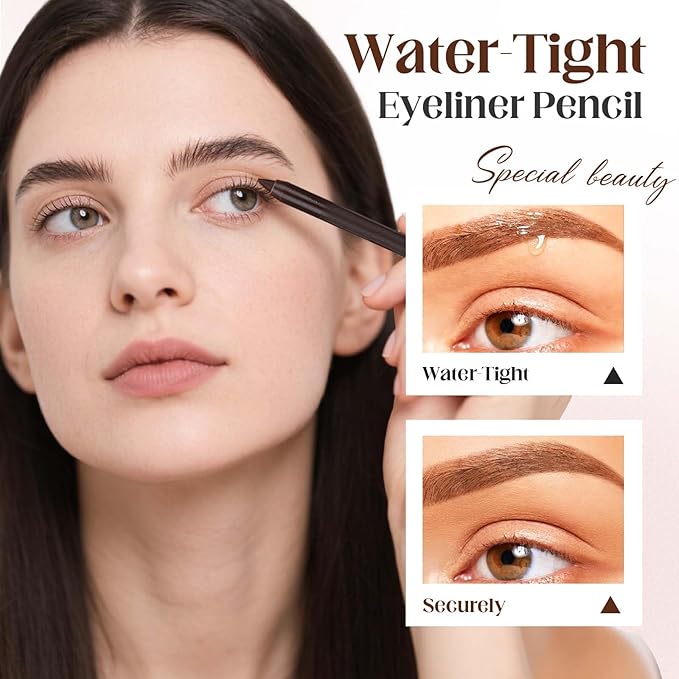 Eyeliner Pencil Waterproof Colored Gel Liners, 10 Colored Eye Liner Colorful Eyeliner Set, Waterproof Smudge Proof Glitter Colorful Eye liner Pen Set Eye Makeup for Women (10Pcs)