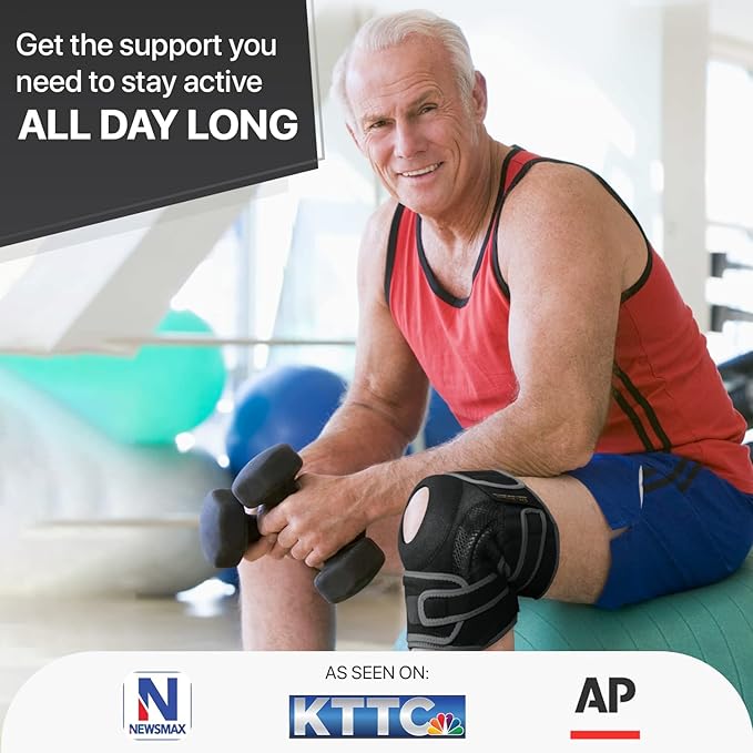 DR. BRACE ELITE Knee Brace with Side Stabilizers & Patella Gel Pads for Maximum Knee Pain Support and fast recovery for men and women-Please Check How To Size Video (Mercury, Medium)