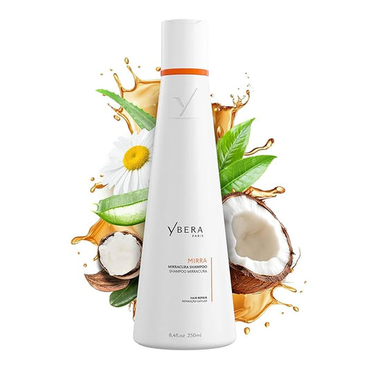 Ybera Mirra Professional Shampoo for Women and Men, Salon Shampoo ideal for Damaged, Frizzy, Bleached Hair - Anti breakeage, Deep Hydration, Smoothing Repair for all hair types, 250ml
