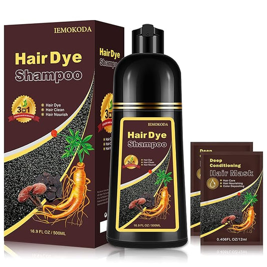 Agthyuve Hair Dye Shampoo 3 in 1, Dark Brown Hair Dye 16.9 FL Oz, Hair Shampoo, Semi-Permanent Hair Color Shampoo, Lasts 30 Days (Dark Brown)