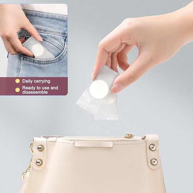 Classycoo Thick Disposable Compressed Towels Tablets- Individually Wrapped Face Towel Travel, Portable Mini Magic Clean Towelettes Daily Single for Camping, Beauty(Alcohol-Free, Odorless, 50 PCS)