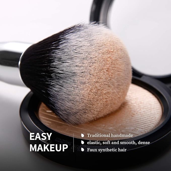 DUcare 32Pcs Makeup Brush Set, Black Kabuki Foundation Blending Brushes, Professional Face Eye Makeup Kit with Fan Concealer Contour Eyeshadow Brushes for Liquid Cream Powder