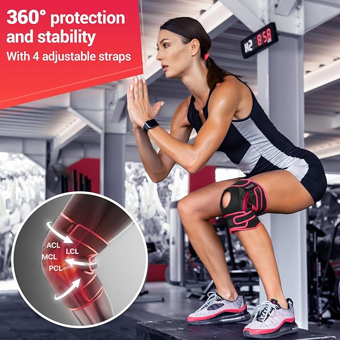 DR. BRACE ELITE Knee Brace with Side Stabilizers & Patella Gel Pads for Maximum Knee Pain Support and knee recovery for men and women-Please Check How To Size Video (Sunrise, X-Large)