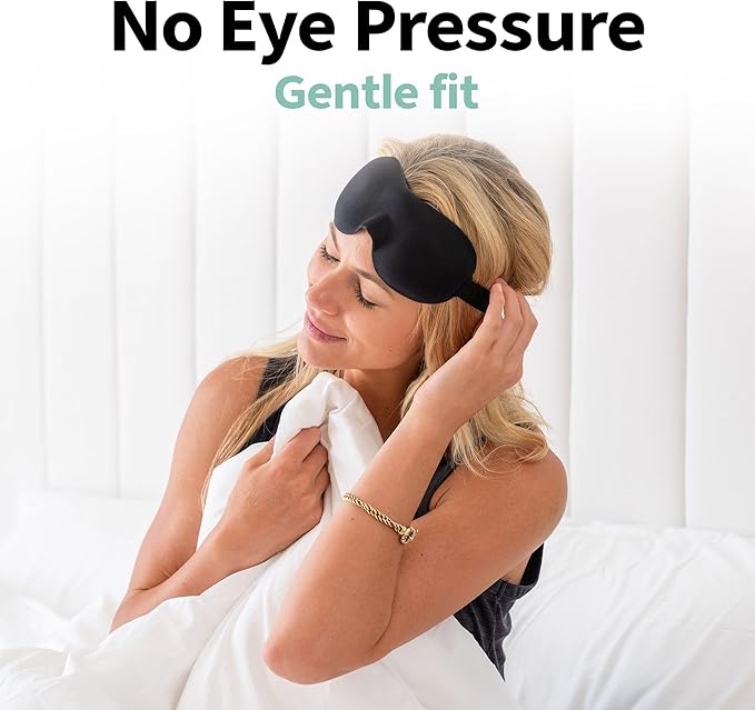 Nidra Contoured Sleep Mask for Side Sleepers – Zero Pressure Fit, Light Blocking Eye Shade for Sleeping & Travel – Purple, Standard Size