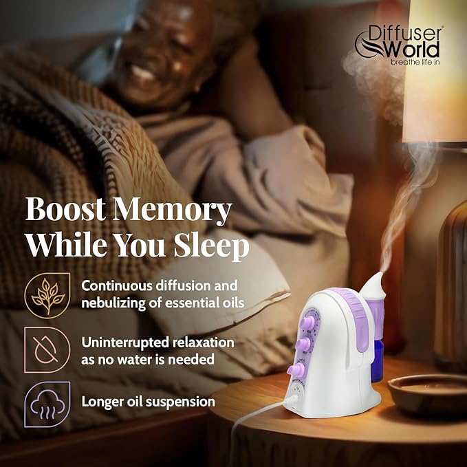 1000 Sq Ft Waterless Diffuser for Essential Oils, Made in USA Lavender Waterless Aroma Atomizer for Home Large Room Fragrance, Home Scent Machine, Air Aromatherapy with Adjustable Timer