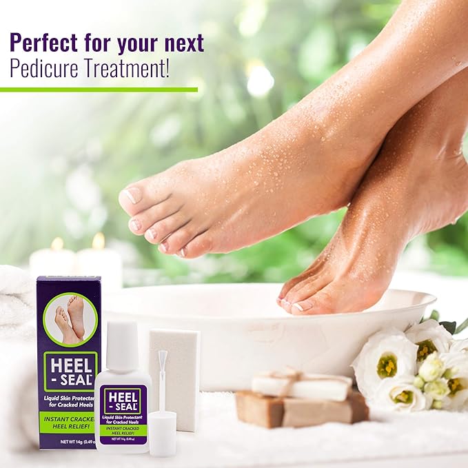 New Larger Size, 3X the Applications - The #1 Liquid Skin Protectant for Cracked Heels, Cracked Feet Treatment, Liquid Bandage, Must-Have Foot Care for Cracked Feet, Foot Repair