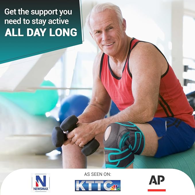 DR. BRACE ELITE Knee Brace with Side Stabilizers & Patella Gel Pads for Maximum Knee Pain Support and fast recovery for men and women-Please Check How To Size Video (Earth, Medium)