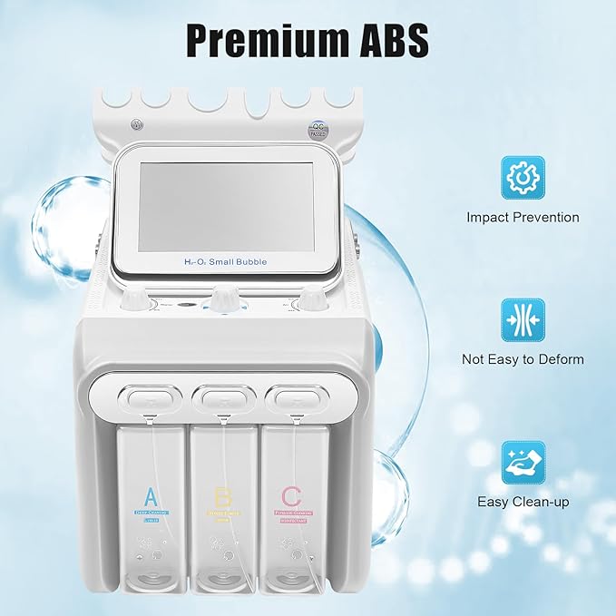 Bacocoo 6-in-1 Hydrogen Oxygen Facial Machine, Professional Blackhead Removal, Deep Cleansing & Hydration, Whitening Skin Care Device, SPA Beauty Tool with 6 Pro Heads. (110V 80W, White)