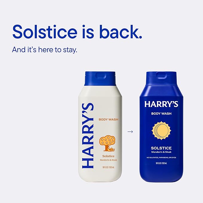 Harry's Men's Body Wash - Solstice - (3 Pack) 18 fl oz - Shower Gel for Men - No Parabens, Sulfates, or Dyes