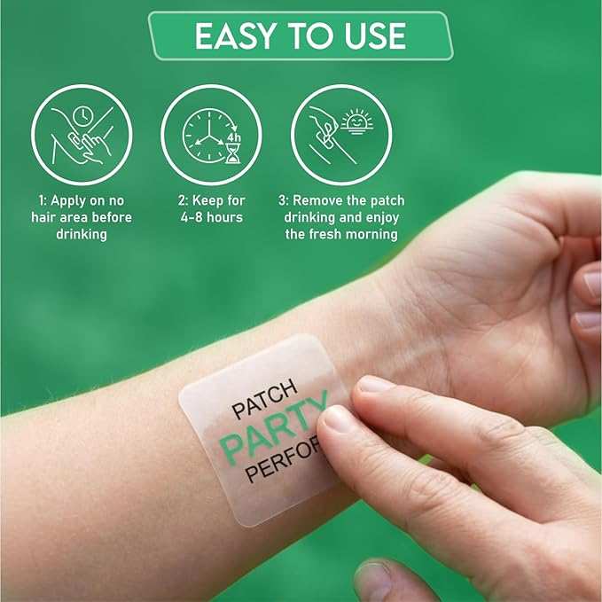 Recovery Patches 48 Pack, 100% Natural Ingredients Party Recovery Patch with Skin-Friendly & Waterproof Design, Strong Adhesive Party Patch for Secure Fit, Enhanced Morning Formula