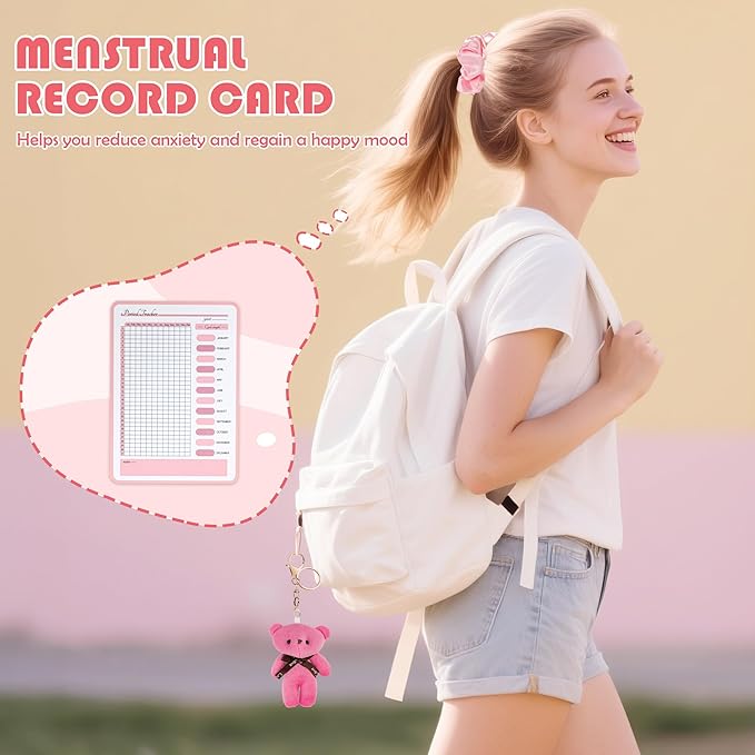 First Period Kit for Girls, 5.3" Checkered Tampon Holder for Purse, Menstrual Starter Tampon Bag Pad Pouch, Emergency Sanitary Napkin Storage Bag Teen Period Kit Gifts for Tweens