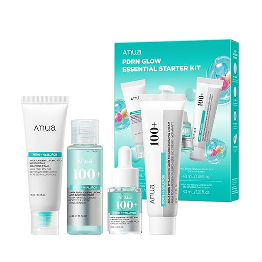 Anua Salmon DNA PDRN Glow Essential Starter Kit, Plumpness for Hydration, Collagen for Firming & Glass Skin, Amazon Exclusive Set, Travel Essential, Korean Skincare Set