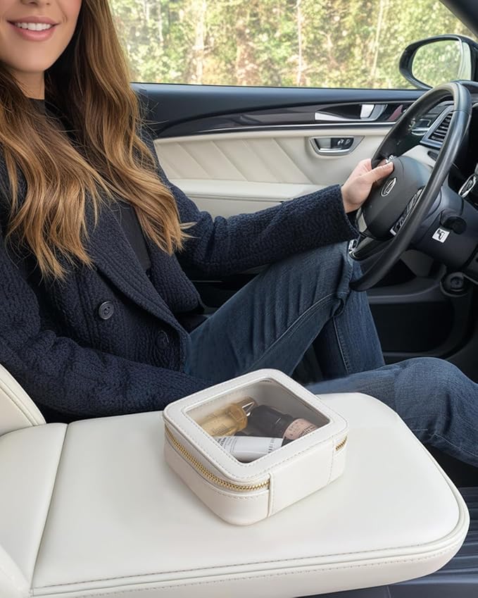 Travel Clear Makeup Bag Set, TSA Approved Cosmetic Bag Case with Zipper Portable Makeup Pouch Toiletry Bag Traveling Cosmetic Organizer Storage Bag Car Organizer Car Essentials