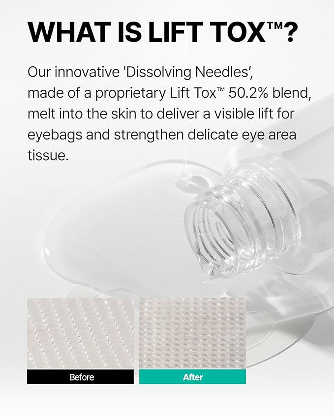 CHARDE Eye Bag Lift Patch with 1100 Dissolving Micropoints – Intensive Under-Eye Care to Help Smooth Tired, Puffy-Looking Eyes (4 Pairs)