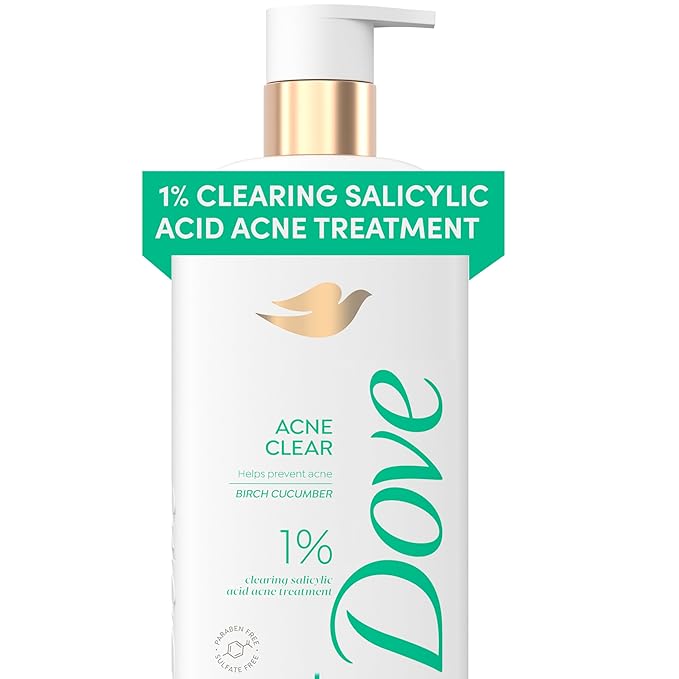 Dove Serum Body Wash Acne Clear for troubled skin with Salicylic Acid 18.5 Fl Oz