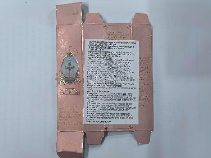 Flower Knows Strawberry Rococo Cloud Lip Cream,Long Lasting Soft Pink Matte Lipstick,Hydrating Lip Stain,Transfer & Smudge Proof Velvet Liquid Lipstick for Girls&Women,0.12 Fl Oz(S04 Strawberry Moon)