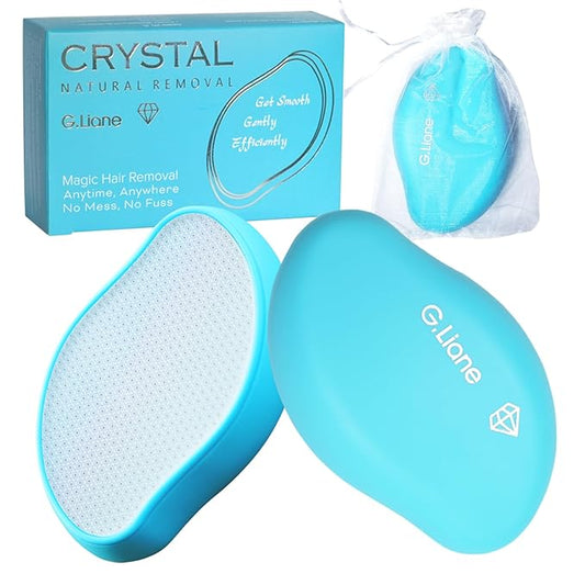 Premium Crystal Hair Eraser,Painless Exfoliation Hair Removal Epilator,Nano Glass Hair Remover for Women,Natural Gentle and Efficient Shaver Trimmer on Leg Arm(Ocean Blue)